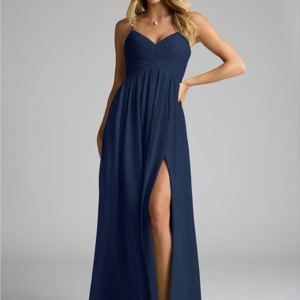 Azazie Alia Dress Navy